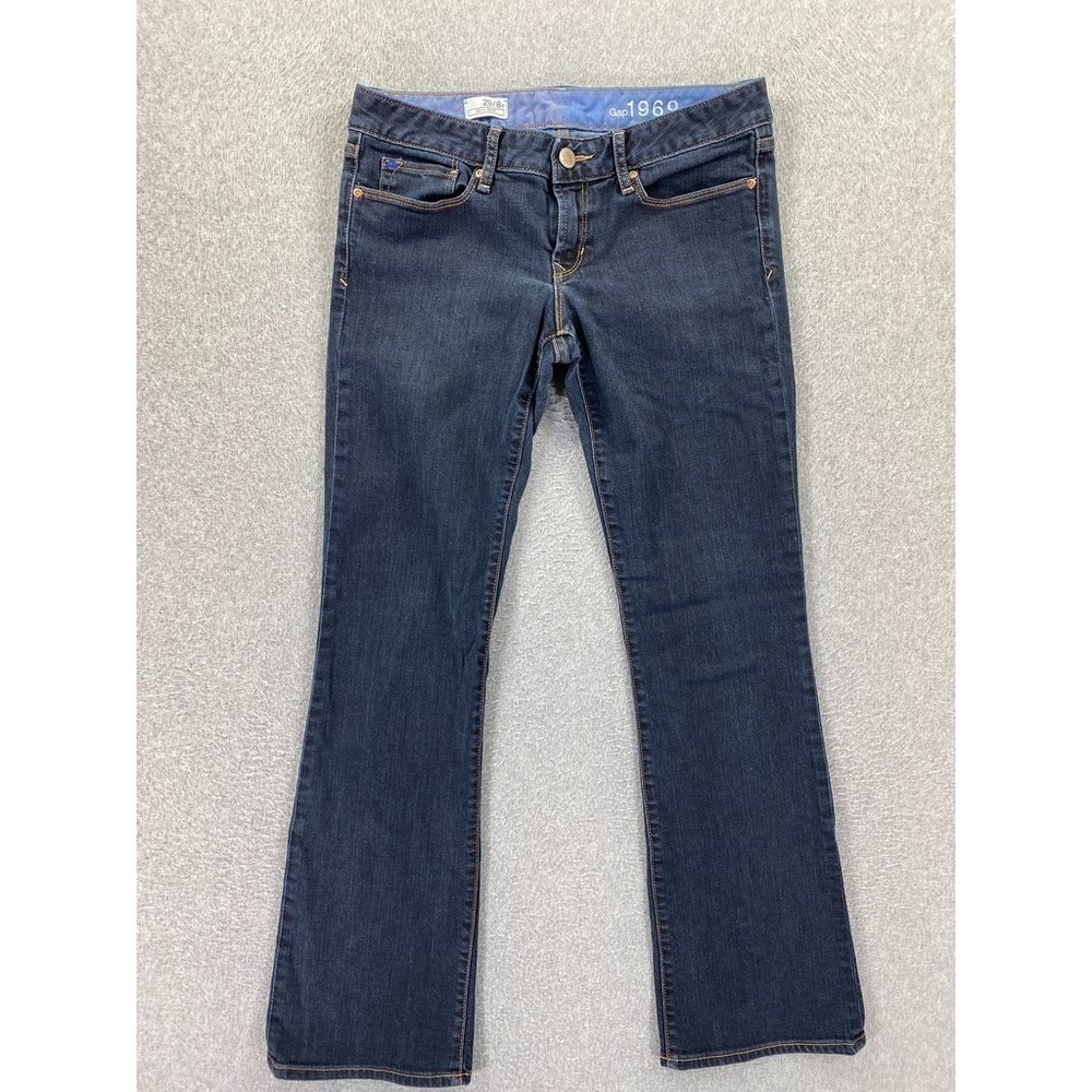 Gap Sexy Boot Cut Stretch Jeans Womens Size 29/8r Low Rise Indigo Denim 30X30